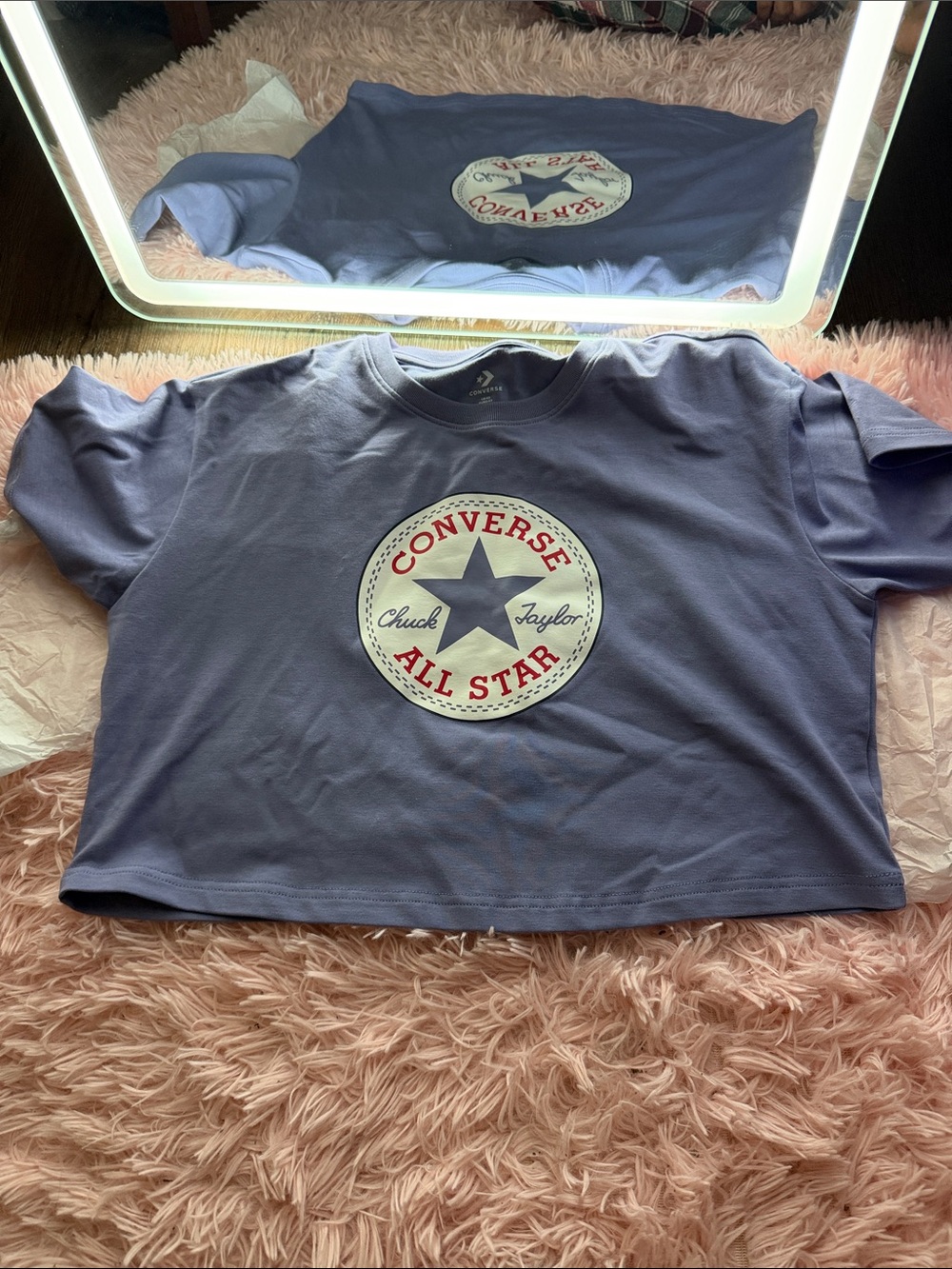 Converse Cropped Tee - Lavender Purple with White Logo